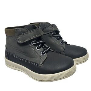 Deer‎ Stags Kids Niles Boots Size 7TM Black Gray Hook and Loop Ankle Boots